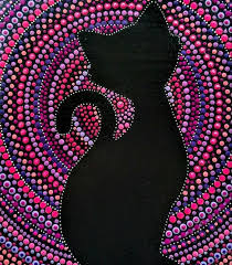 Figura de gato recortada en un fondo con textura